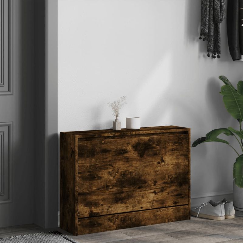 Casa si Gradina - Mobilier - Organizare si depozitare - Organizator incaltaminte - Pantofar, stejar fumuriu, 80x21x57 cm, lemn compozit - Infinity.ro