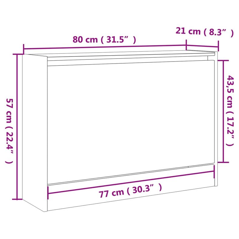 Casa si Gradina - Mobilier - Organizare si depozitare - Organizator incaltaminte - Pantofar, stejar fumuriu, 80x21x57 cm, lemn compozit - Infinity.ro