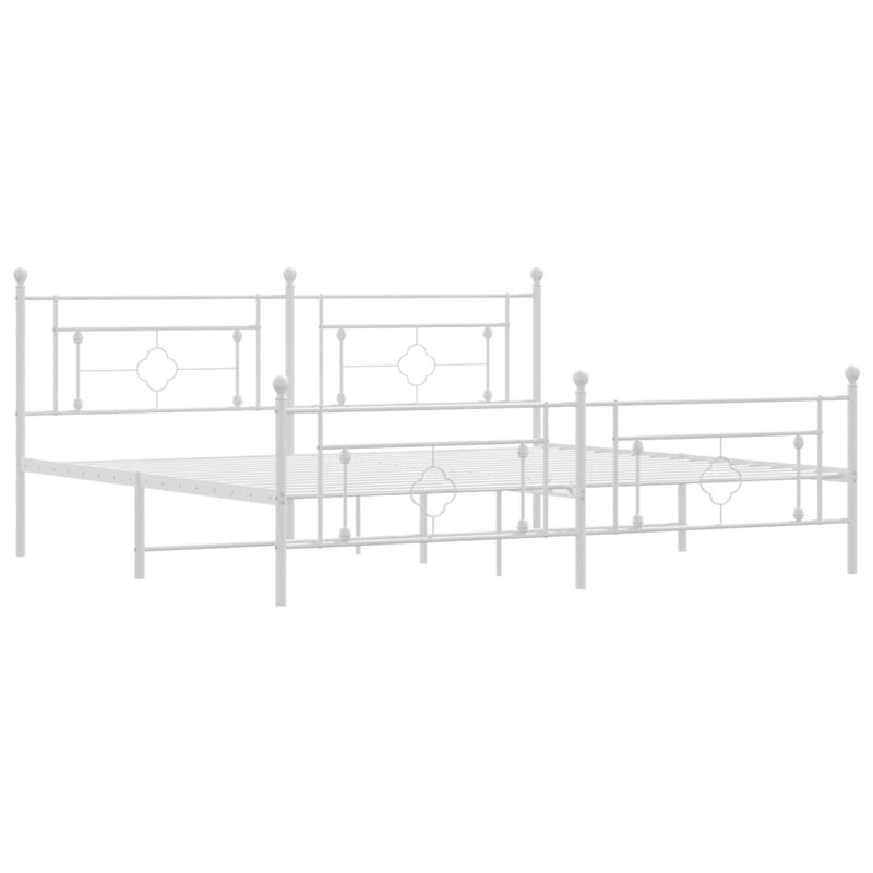 Casa si Gradina - Mobilier - Paturi si accesorii - Paturi - Cadru de pat metalic cu tablie de cap/picioare, alb, 193x203 cm - Infinity.ro