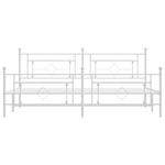 Casa si Gradina - Mobilier - Paturi si accesorii - Paturi - Cadru de pat metalic cu tablie de cap/picioare, alb, 193x203 cm - Infinity.ro
