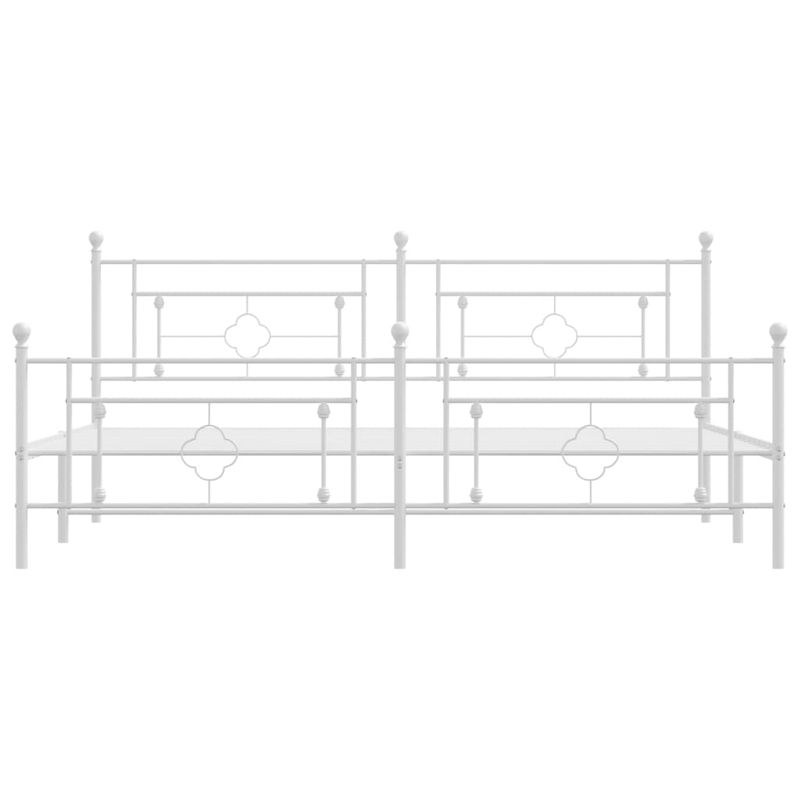 Casa si Gradina - Mobilier - Paturi si accesorii - Paturi - Cadru de pat metalic cu tablie de cap/picioare, alb, 193x203 cm - Infinity.ro