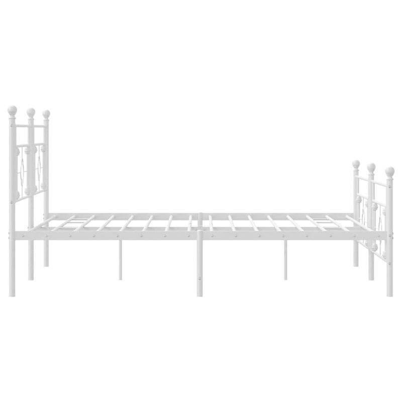 Casa si Gradina - Mobilier - Paturi si accesorii - Paturi - Cadru de pat metalic cu tablie de cap/picioare, alb, 193x203 cm - Infinity.ro