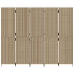 Casa si Gradina - Decoratiuni - Pereti despartitori si paravane - Separator de camera cu 5 panouri, bej, poliratan, model țesătură plină, mărime 245x200 cm - Infinity.ro