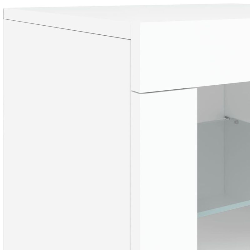 Casa si Gradina - Mobilier - Comode si corpuri - Comode - Servanta cu lumini LED, alb, 123x37x67 cm - Infinity.ro