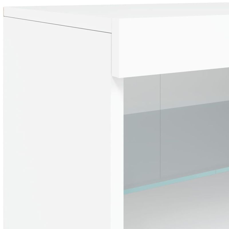 Casa si Gradina - Mobilier - Comode si corpuri - Comode - Servanta cu lumini LED, alb, 123x37x67 cm - Infinity.ro