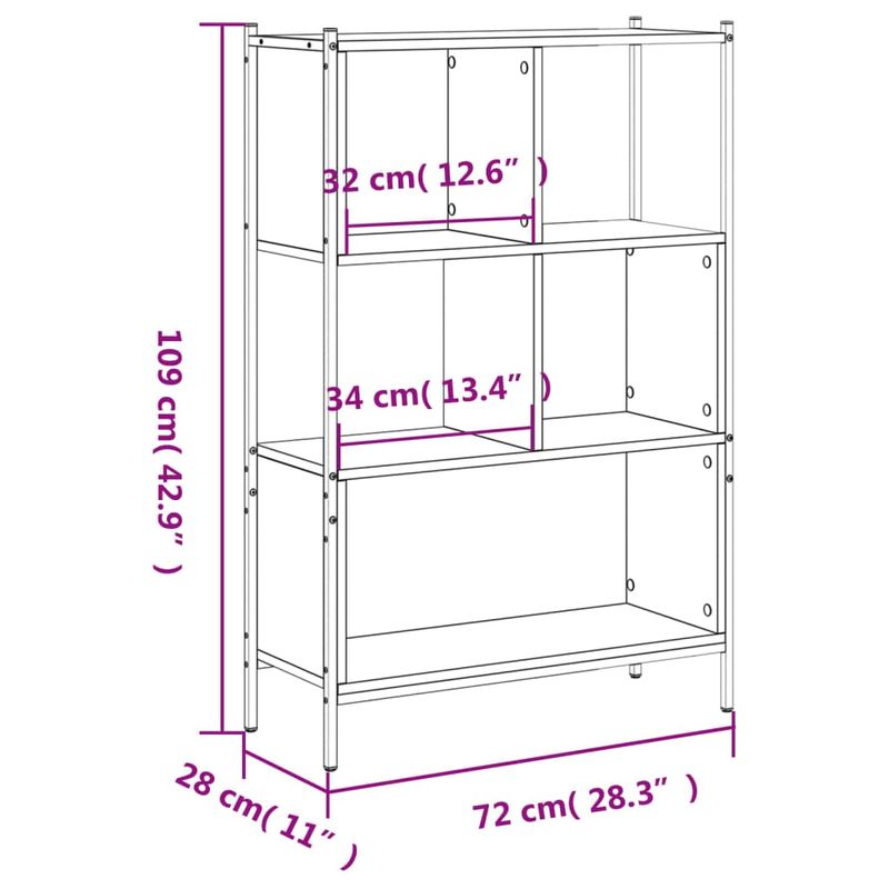 Casa si Gradina - Mobilier - Biblioteci si rafturi - Biblioteci - Biblioteca, negru, 72x28x109 cm, lemn prelucrat - Infinity.ro