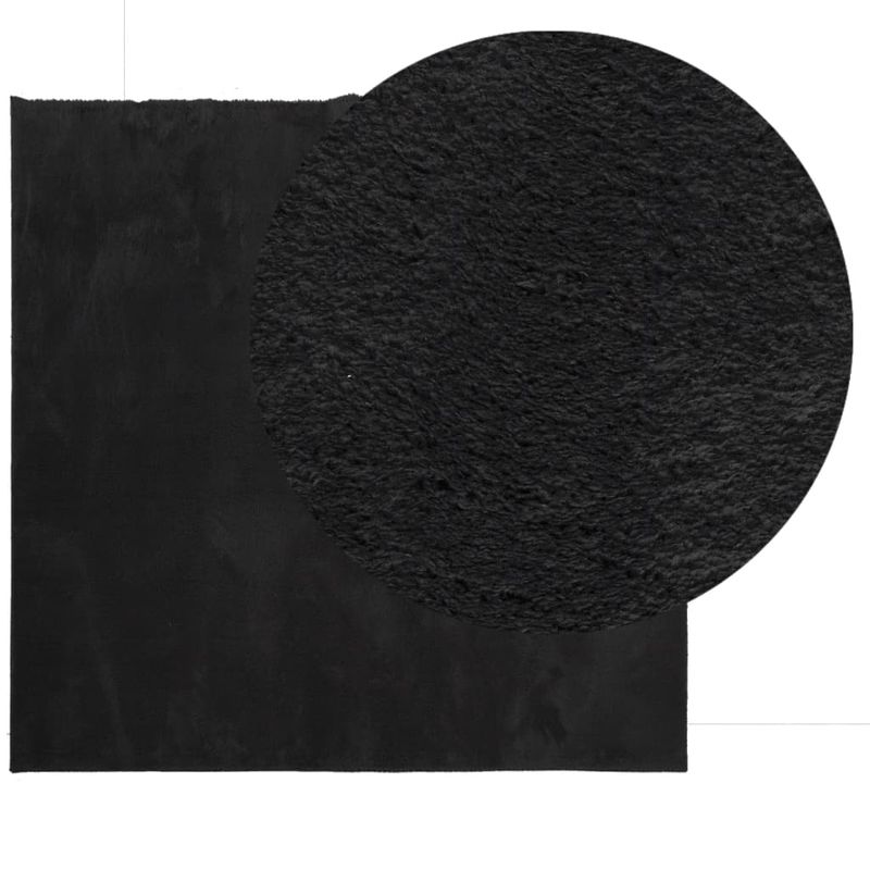 Casa si Gradina - Textile si covoare - Covoare - Covoare casa - Covor HUARTE, fir scurt, moale si lavabil, negru, 120x120 cm - Infinity.ro