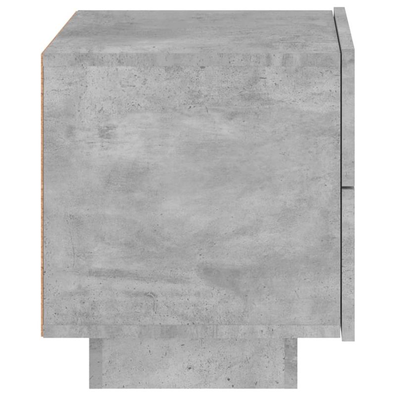 Casa si Gradina - Mobilier - Comode si corpuri - Noptiere - Noptiera cu lumini LED, gri beton, 70x36x40,5 cm - Infinity.ro