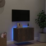 Casa si Gradina - Mobilier - Comode si corpuri - Comode - Comoda TV de perete cu lumini LED, stejar fumuriu, 60x35x41 cm - Infinity.ro