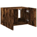 Casa si Gradina - Mobilier - Comode si corpuri - Comode - Comoda TV de perete cu lumini LED, stejar fumuriu, 60x35x41 cm - Infinity.ro
