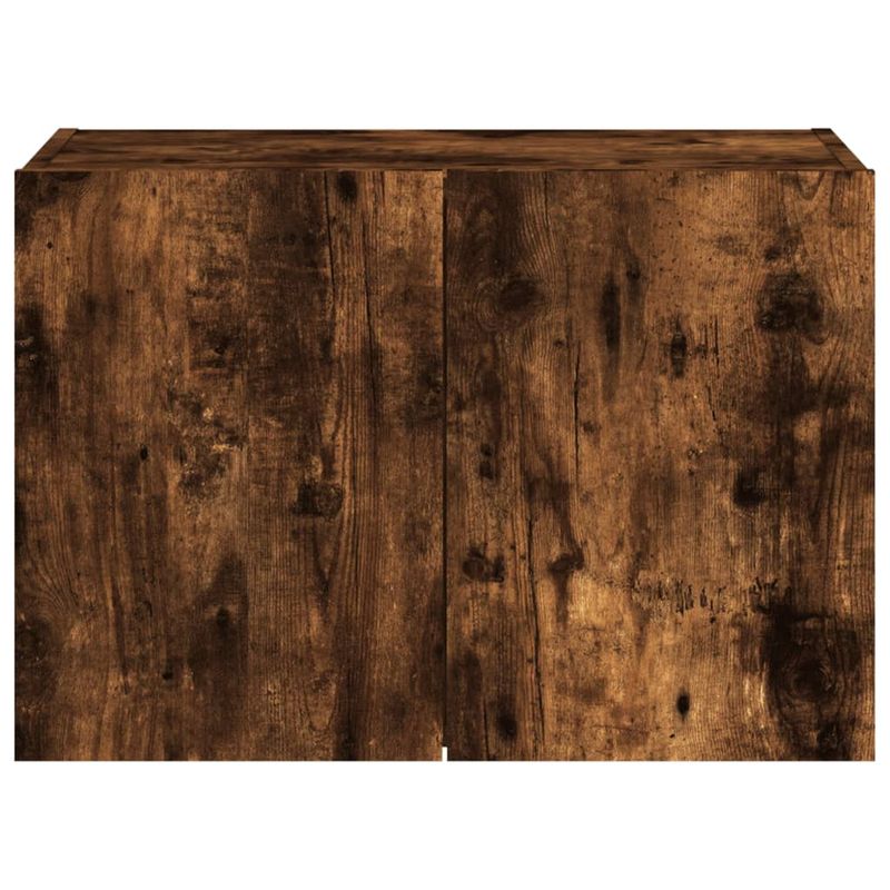 Casa si Gradina - Mobilier - Comode si corpuri - Comode - Comoda TV de perete cu lumini LED, stejar fumuriu, 60x35x41 cm - Infinity.ro