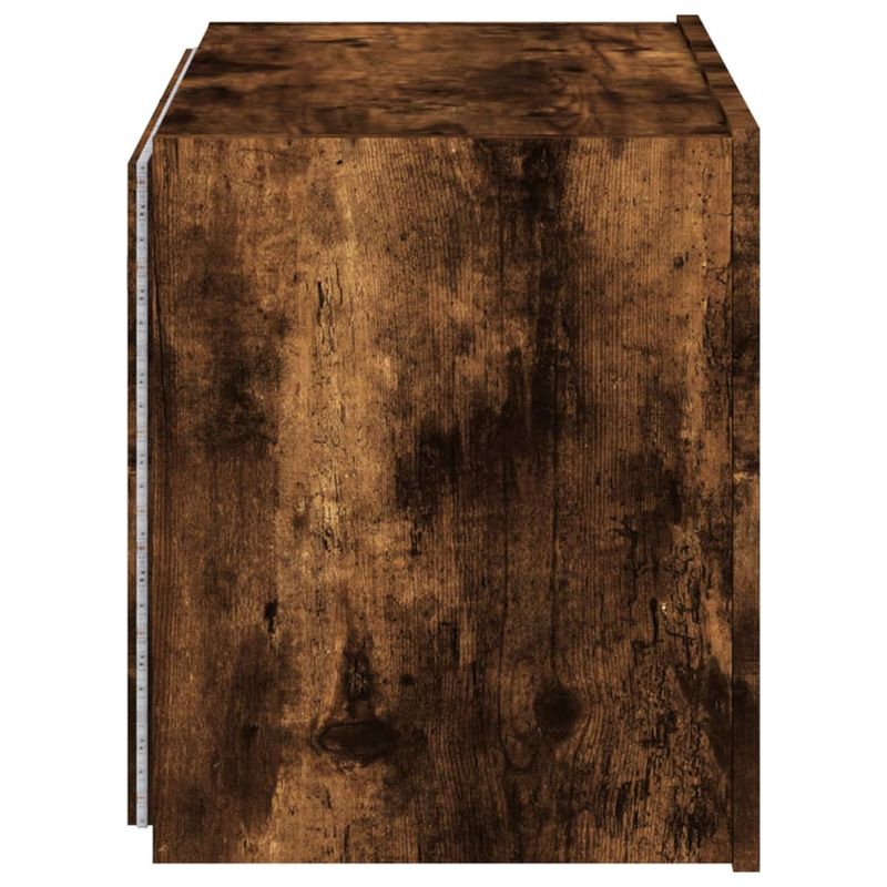 Casa si Gradina - Mobilier - Comode si corpuri - Comode - Comoda TV de perete cu lumini LED, stejar fumuriu, 60x35x41 cm - Infinity.ro