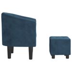 Casa si Gradina - Mobilier - Scaune si fotolii - Fotolii - Fotoliu tip cuva cu taburet, albastru inchis, catifea - Infinity.ro