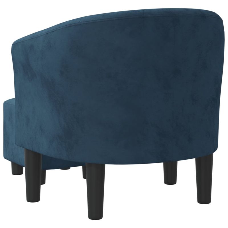 Casa si Gradina - Mobilier - Scaune si fotolii - Fotolii - Fotoliu tip cuva cu taburet, albastru inchis, catifea - Infinity.ro
