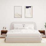 Casa si Gradina - Mobilier - Comode si corpuri - Comode - Noptiera cu Lumini LED Montate pe perete 2 buc Stejar Maro - Infinity.ro