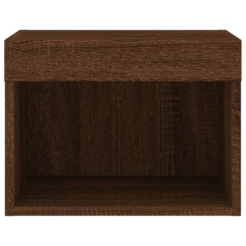 Casa si Gradina - Mobilier - Comode si corpuri - Comode - Noptiera cu Lumini LED Montate pe perete 2 buc Stejar Maro - Infinity.ro