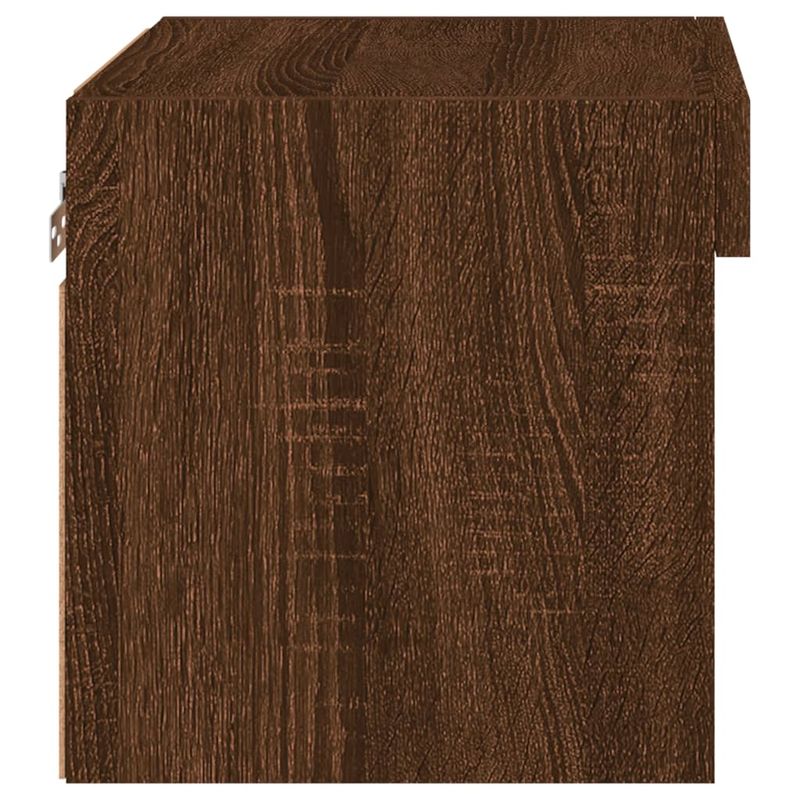 Casa si Gradina - Mobilier - Comode si corpuri - Comode - Noptiera cu Lumini LED Montate pe perete 2 buc Stejar Maro - Infinity.ro