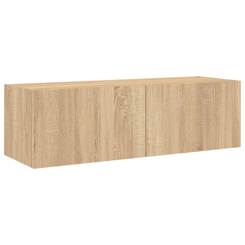 Casa si Gradina - Mobilier - Comode si corpuri - Comode - Comoda TV de perete cu lumini LED, stejar sonoma, 100x35x31 cm - Infinity.ro