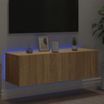 Casa si Gradina - Mobilier - Comode si corpuri - Comode - Comoda TV de perete cu lumini LED, stejar sonoma, 100x35x31 cm - Infinity.ro