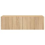 Casa si Gradina - Mobilier - Comode si corpuri - Comode - Comoda TV de perete cu lumini LED, stejar sonoma, 100x35x31 cm - Infinity.ro