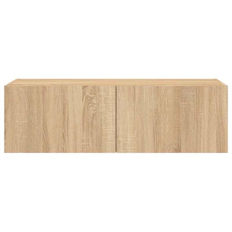 Casa si Gradina - Mobilier - Comode si corpuri - Comode - Comoda TV de perete cu lumini LED, stejar sonoma, 100x35x31 cm - Infinity.ro