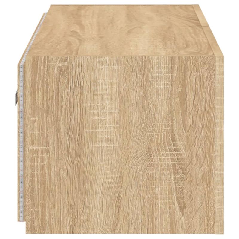 Casa si Gradina - Mobilier - Comode si corpuri - Comode - Comoda TV de perete cu lumini LED, stejar sonoma, 100x35x31 cm - Infinity.ro