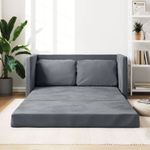 Casa si Gradina - Mobilier - Canapele si coltare - Canapele - Canapea extensibila de podea 2 in 1, gri inchis, 122x204x55 cm - Infinity.ro