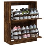 Casa si Gradina - Mobilier - Organizare si depozitare - Organizator incaltaminte - Pantofar cu 2 sertare rabatabile, stejar fumuriu, 80x42x108 cm - Infinity.ro