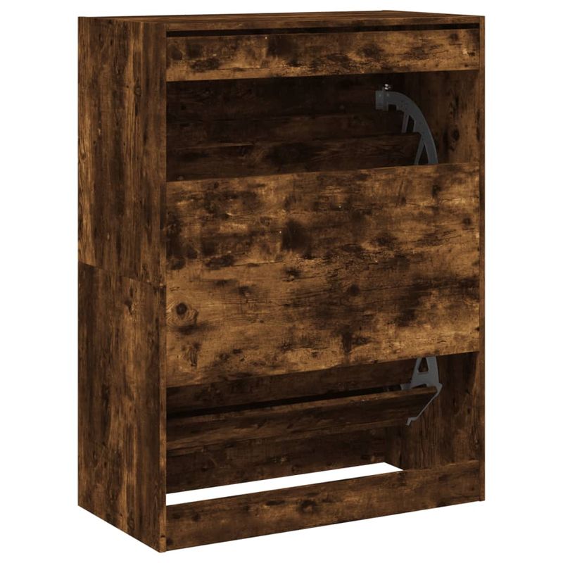 Casa si Gradina - Mobilier - Organizare si depozitare - Organizator incaltaminte - Pantofar cu 2 sertare rabatabile, stejar fumuriu, 80x42x108 cm - Infinity.ro