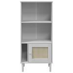 Casa si Gradina - Mobilier - Biblioteci si rafturi - Biblioteci - Biblioteca SENJA aspect ratan alb 60x35x130 cm lemn masiv pin - Infinity.ro