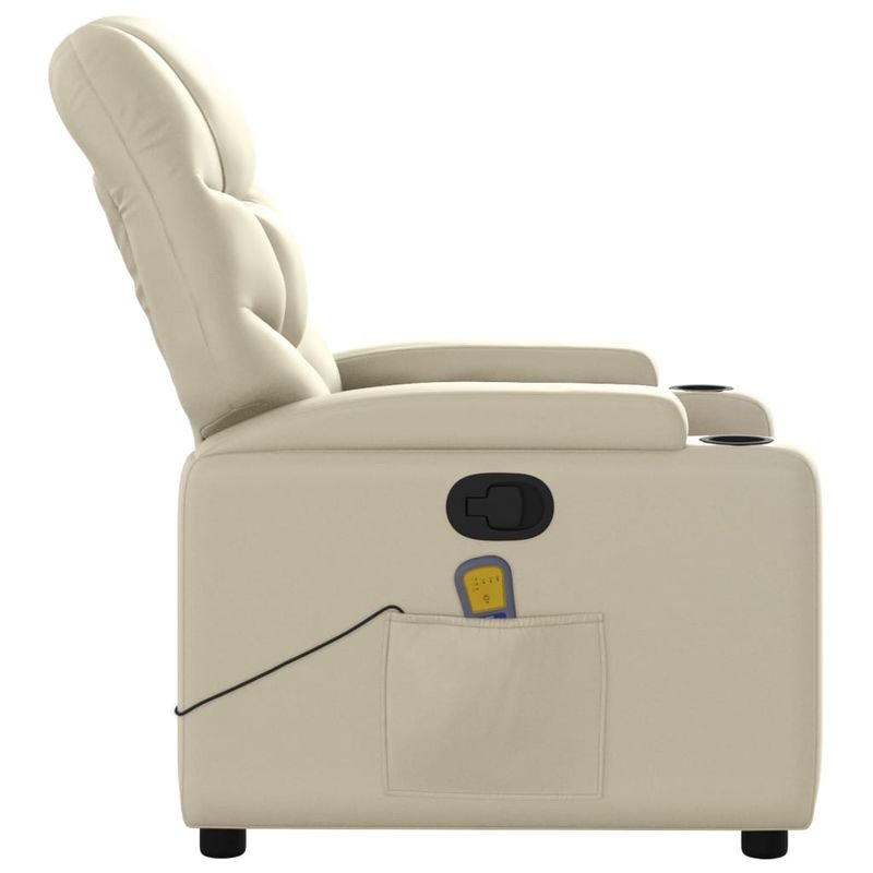 Ingrijire personala si Cosmetice - Sanatate si wellness - Articole wellness - Fotolii de masaj - Fotoliu de masaj rabatabil, crem, piele ecologica - Infinity.ro