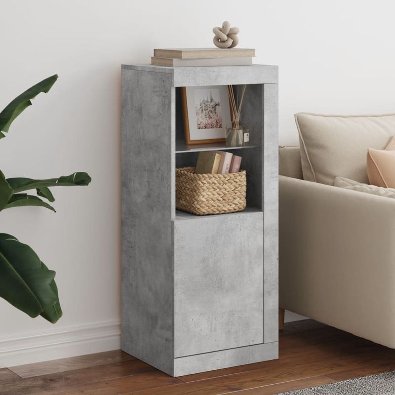Casa si Gradina - Mobilier - Comode si corpuri - Comode - Servanta cu lumini LED, gri beton, 41x37x100 cm - Infinity.ro