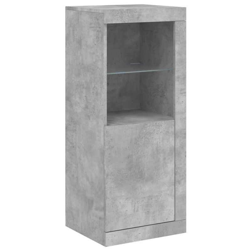 Casa si Gradina - Mobilier - Comode si corpuri - Comode - Servanta cu lumini LED, gri beton, 41x37x100 cm - Infinity.ro
