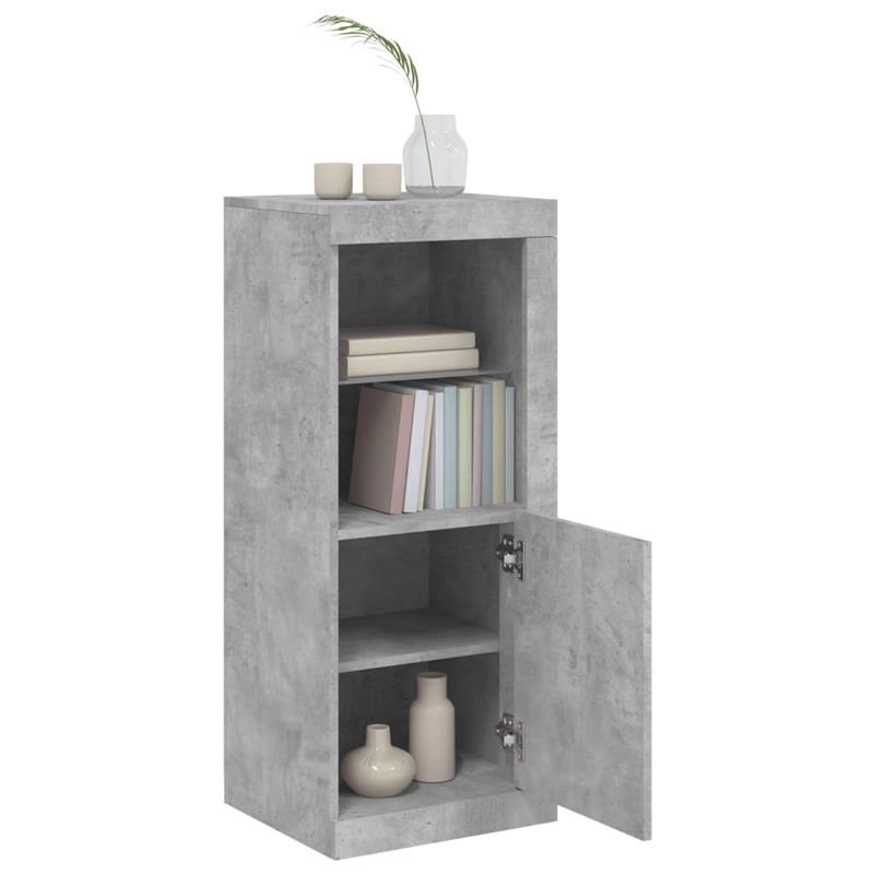 Casa si Gradina - Mobilier - Comode si corpuri - Comode - Servanta cu lumini LED, gri beton, 41x37x100 cm - Infinity.ro