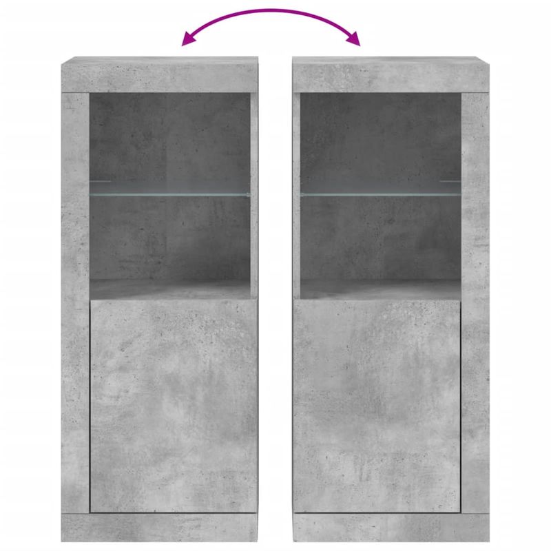 Casa si Gradina - Mobilier - Comode si corpuri - Comode - Servanta cu lumini LED, gri beton, 41x37x100 cm - Infinity.ro
