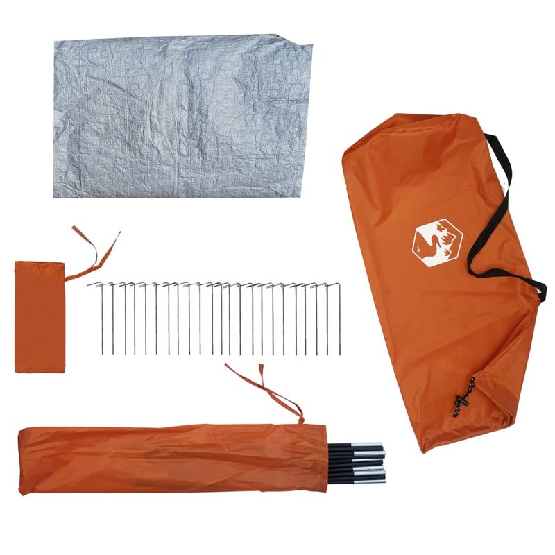 Sport si Outdoor - Camping - Corturi camping - Cort de camping pentru 4 persoane, gri/portocaliu, impermeabil - Infinity.ro