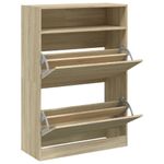 Casa si Gradina - Mobilier - Organizare si depozitare - Organizator incaltaminte - Pantofar cu 2 sertare rabatabile, stejar sonoma, 80x34x116 cm - Infinity.ro