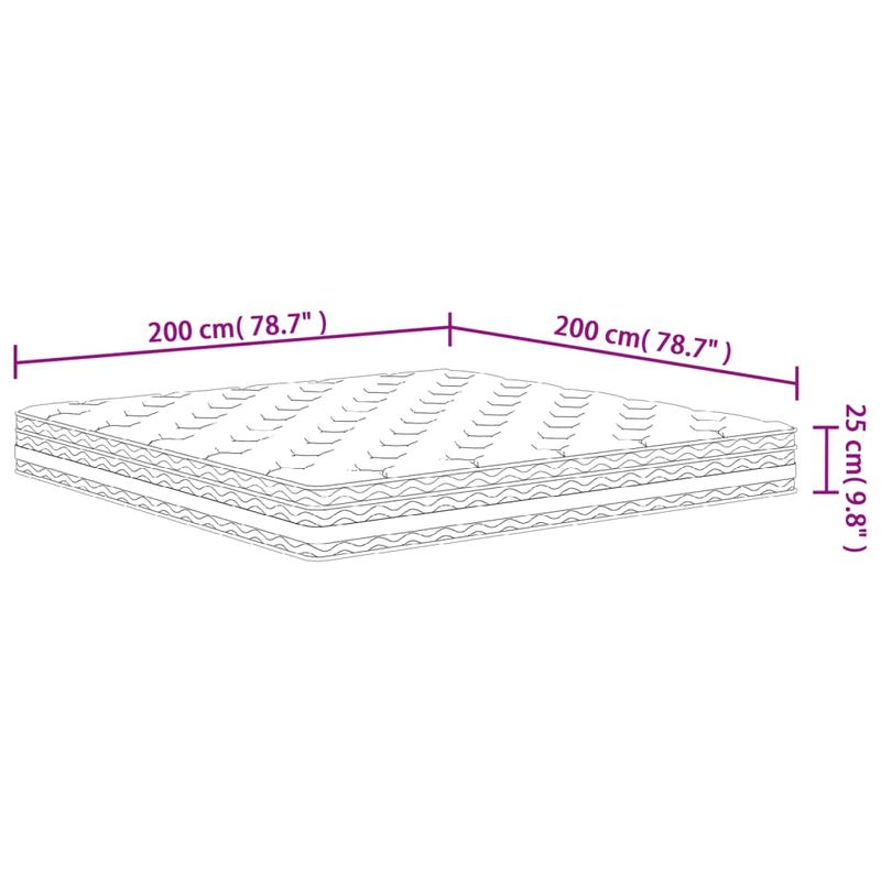Casa si Gradina - Mobilier - Saltele si somiere - Saltele - Saltea cu arcuri buzunar, fermitate medie, 200x200 cm - Infinity.ro
