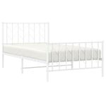 Casa si Gradina - Mobilier - Paturi si accesorii - Paturi - Cadru de pat metalic cu tablie de cap/picioare  alb, 100x200 cm - Infinity.ro