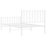Casa si Gradina - Mobilier - Paturi si accesorii - Paturi - Cadru de pat metalic cu tablie de cap/picioare  alb, 100x200 cm - Infinity.ro