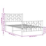 Casa si Gradina - Mobilier - Paturi si accesorii - Paturi - Cadru de pat metalic cu tablie de cap/picioare  alb, 100x200 cm - Infinity.ro