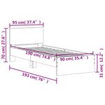 Casa si Gradina - Mobilier - Paturi si accesorii - Paturi - Cadru de pat cu tablie stejar fumuriu 90x190 cm lemn prelucrat - Infinity.ro