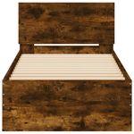 Casa si Gradina - Mobilier - Paturi si accesorii - Paturi - Cadru de pat cu tablie stejar fumuriu 75x190 cm lemn prelucrat - Infinity.ro