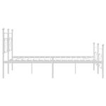 Casa si Gradina - Mobilier - Paturi si accesorii - Paturi - Cadru de pat metalic cu tablie de cap/picioare, alb, 193x203 cm - Infinity.ro