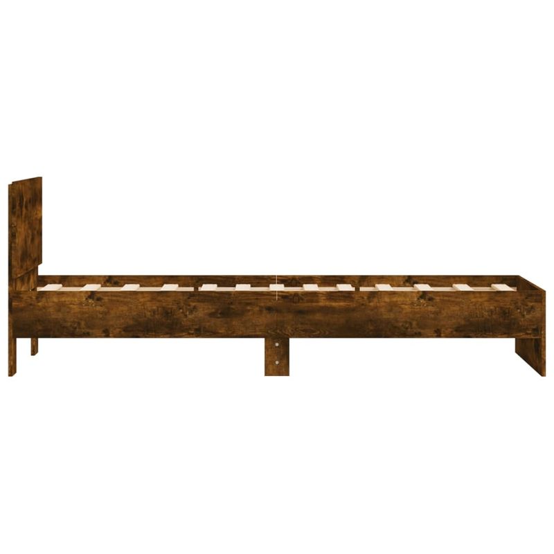 Casa si Gradina - Mobilier - Paturi si accesorii - Paturi - Cadru de pat cu tablie stejar fumuriu 75x190 cm lemn prelucrat - Infinity.ro