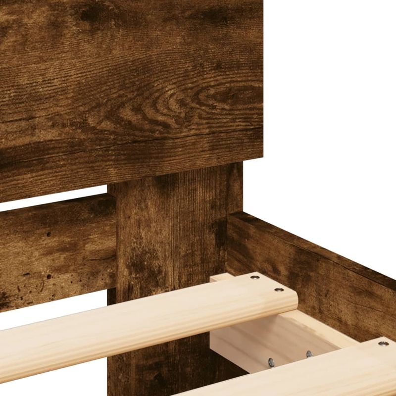 Casa si Gradina - Mobilier - Paturi si accesorii - Paturi - Cadru de pat cu tablie stejar fumuriu 75x190 cm lemn prelucrat - Infinity.ro