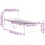 Casa si Gradina - Mobilier - Paturi si accesorii - Paturi - Cadru de pat cu tablie stejar fumuriu 75x190 cm lemn prelucrat - Infinity.ro