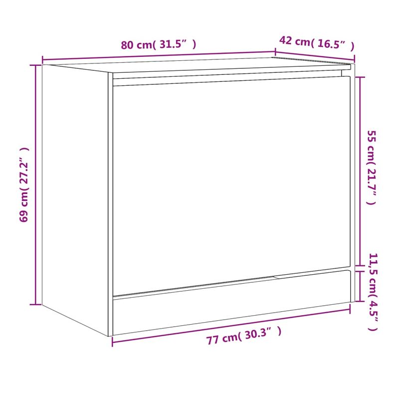Casa si Gradina - Mobilier - Organizare si depozitare - Organizator incaltaminte - Pantofar, gri sonoma, 80x42x69 cm, lemn prelucrat - Infinity.ro