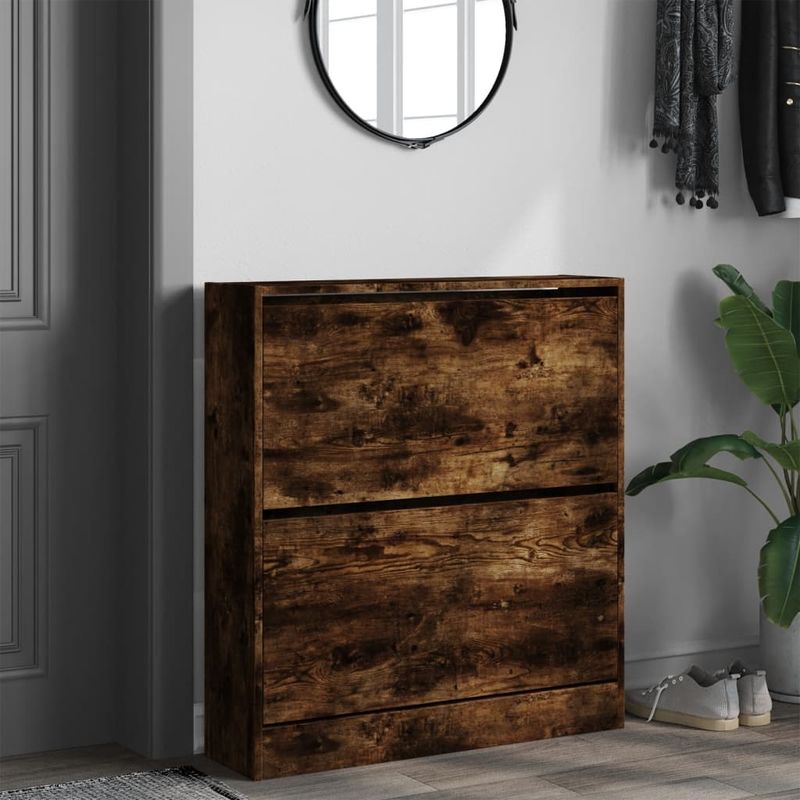 Casa si Gradina - Mobilier - Organizare si depozitare - Organizator incaltaminte - Pantofar, stejar fumuriu, 80x21x87,5 cm, lemn compozit - Infinity.ro