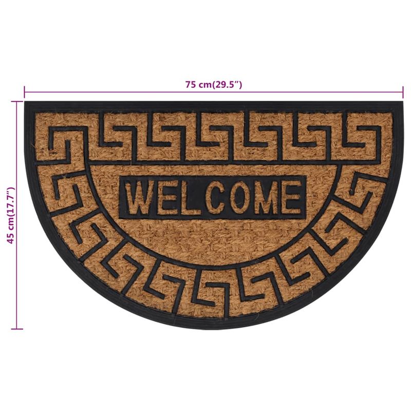 Casa si Gradina - Textile si covoare - Covoare - Covoare casa - Covoras de usa semirotund, 45x75 cm, cauciuc si nuca de cocos - Infinity.ro